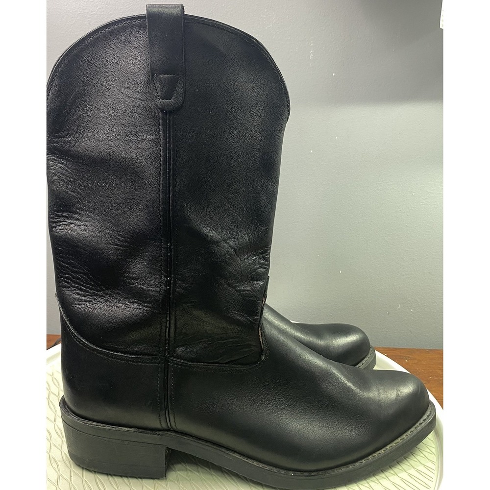Santa Fe Men's Western Leather Cowboy Biker Riding Rodeo Boots Black Sz.14 B - Picture 4 of 13